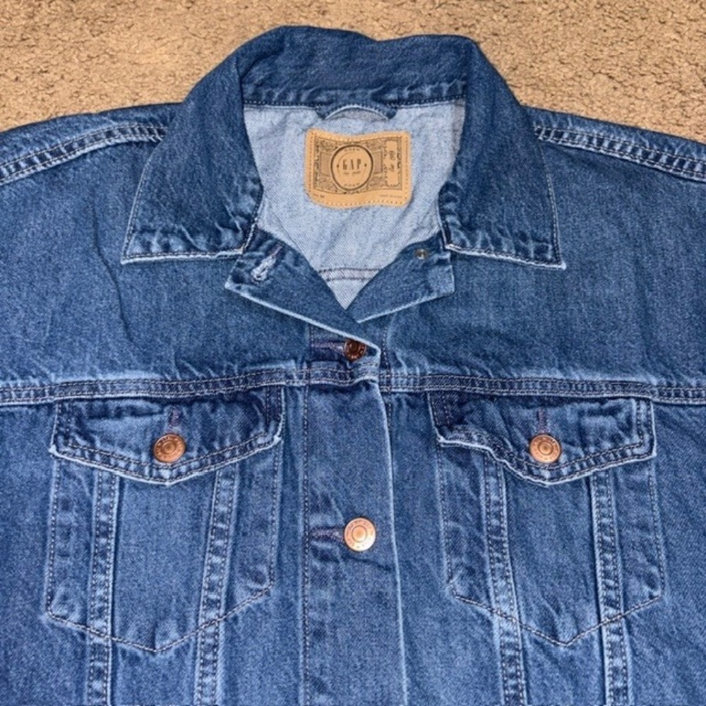 Gap Doen Denim Jacket Barrel Balloon Sleeve Medium Indigo Blue Medium - Picture 4 of 11